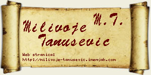 Milivoje Tanušević vizit kartica